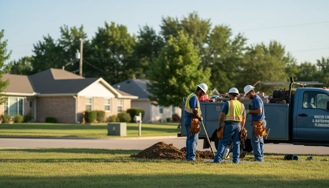 Residential water line and bathroom plumbing service in Smithton, IL